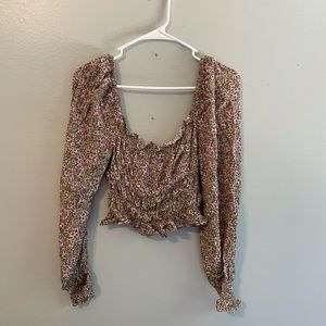 H&M Floral Long Sleeve Top Size Small